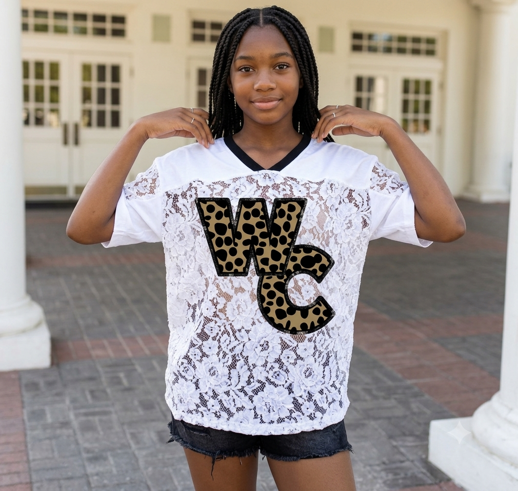 Custom Logo Leopard & Lace Statement Tee
