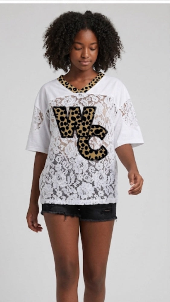 Custom Logo Leopard & Lace Statement Tee