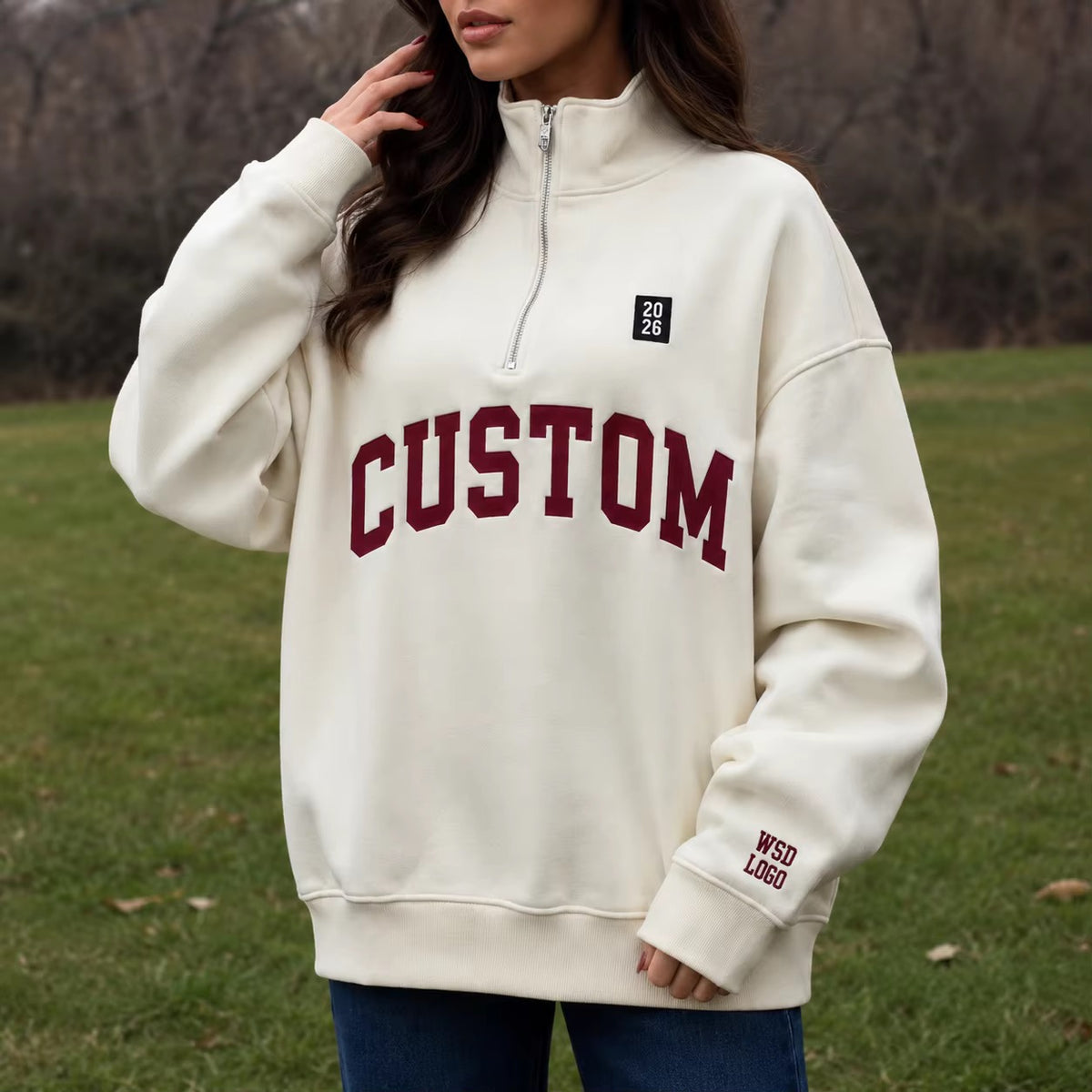 1/4 Zip Oversized Custom Game Day Sweatshirt
